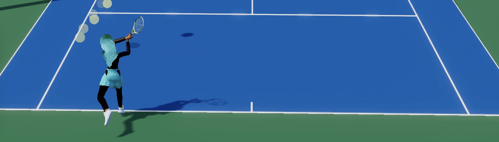 Live 3D broadcast — a serve on the club court